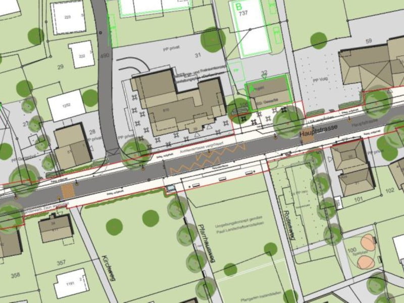 Auflage BGK Hauptstrasse – Strassenbauprojekt, Teilstrassenplan und Verkehrsanordnung