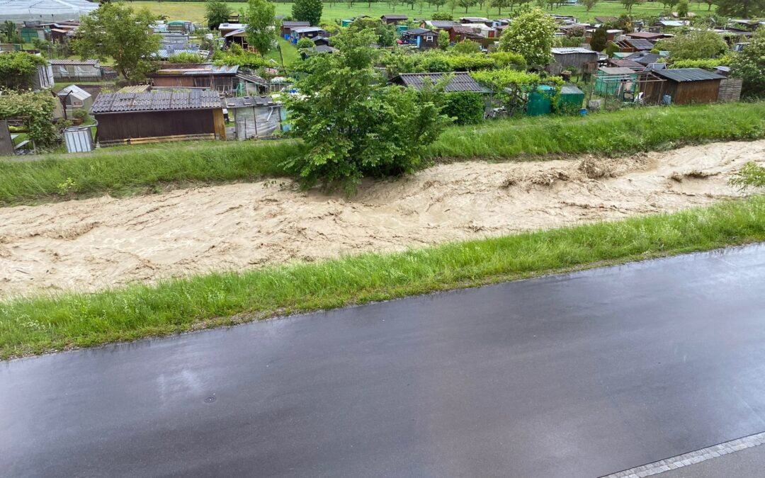 Wasserflut nach Starkregen in St.Gallen