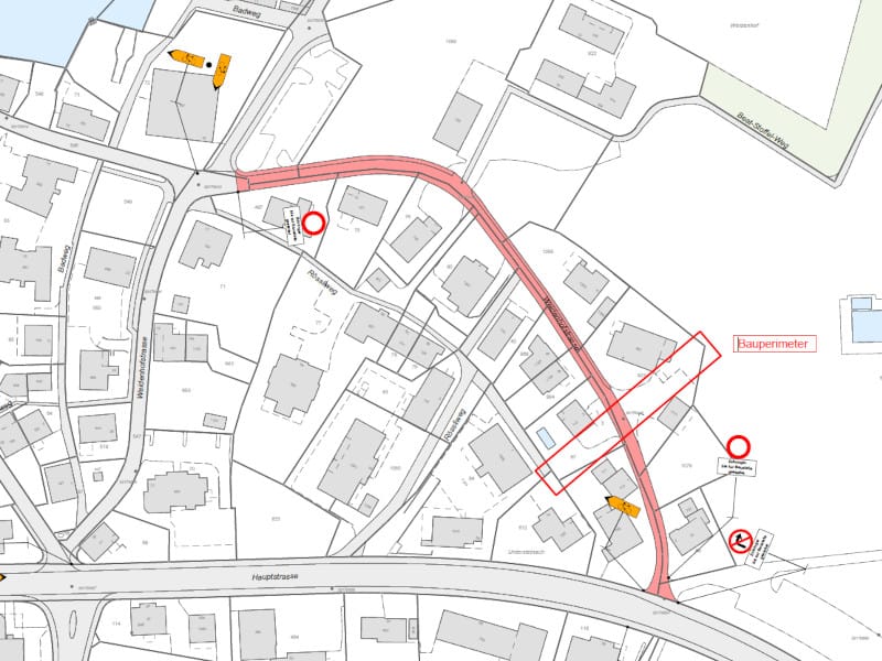 Strassensperrung Weidenhofstrasse