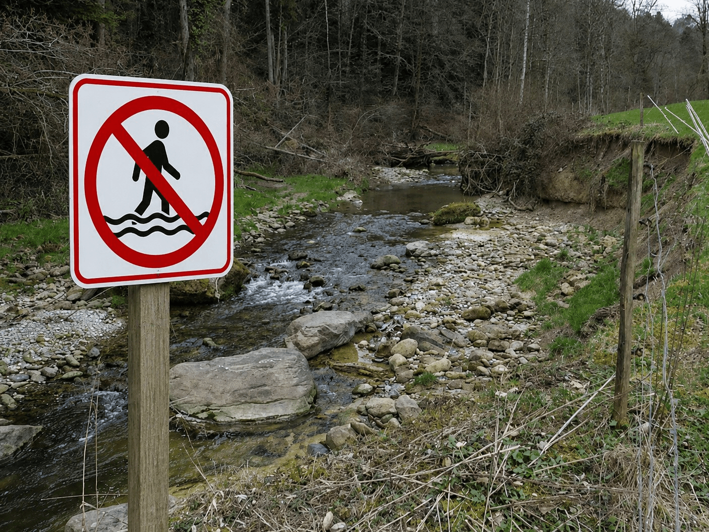 Verbot Steinach Bach Betreten