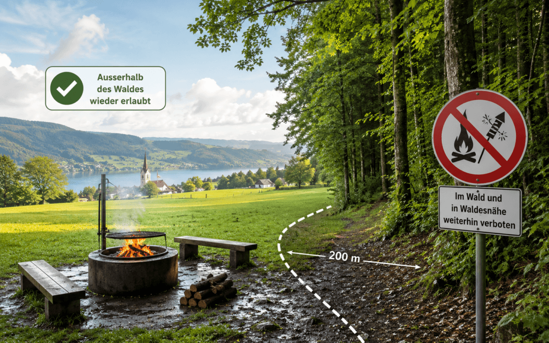 Ab Samstag: Feuer- und Feuerwerksverbot ausserhalb des Waldes aufgehoben