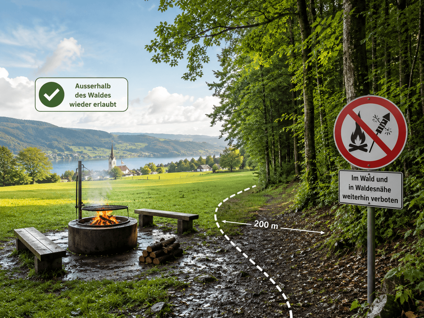 Feuerverbot Waldesnähe